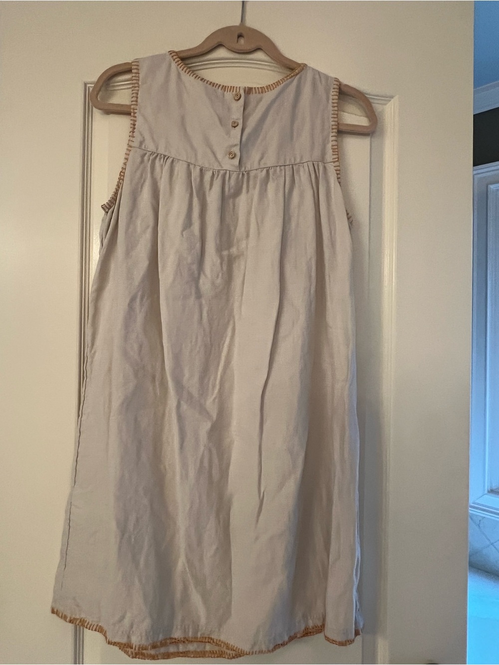 C&C California Cream Embroidered Yoke Sleeveless Dress - Picture 3 of 5